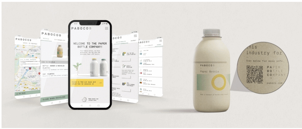 Paboco makes the paper bottle interactive to encourage recycling