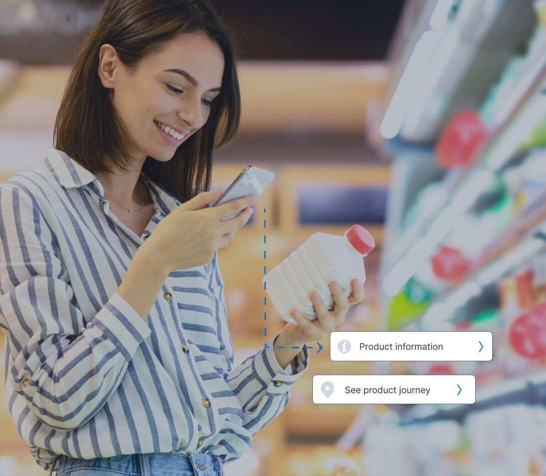 Girl scanning product